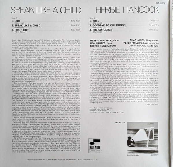 Herbie Hancock - Speak Like A Child - Vinyl Record lp image 2
