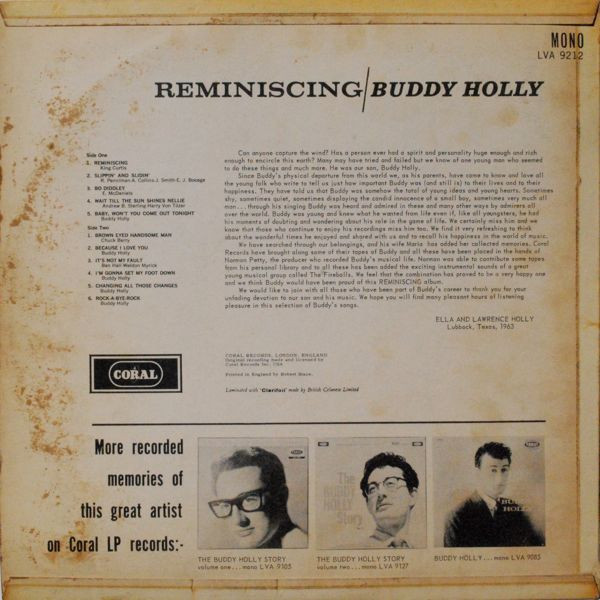 Buddy Holly - Reminiscing - Used Vinyl Record image 2