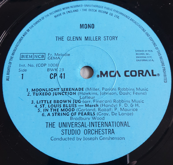 Universal-Internatio - Glenn Miller Story - Used Vinyl Record image 3