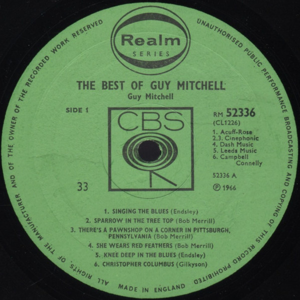 Guy Mitchell - Best Of - Used Vinyl Record image 3