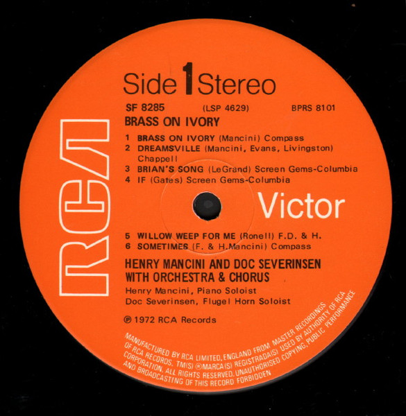 Henry Mancini - Brass On Ivory - Used Vinyl Record image 3