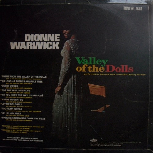 Dionne Warwick - Valley Of The Dolls - Used Vinyl Record image 2