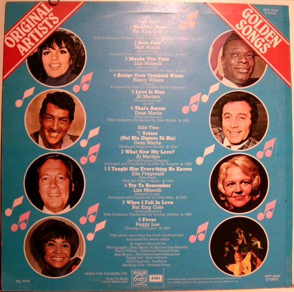 Various - Original Artists - Golden Songs - Used Vinyl Record image 2