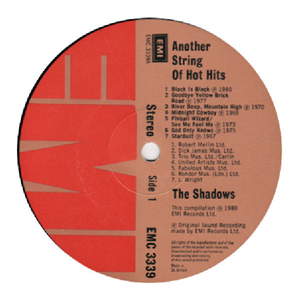 Shadows - Another String Of Hot Hits - Used Vinyl Record image 3