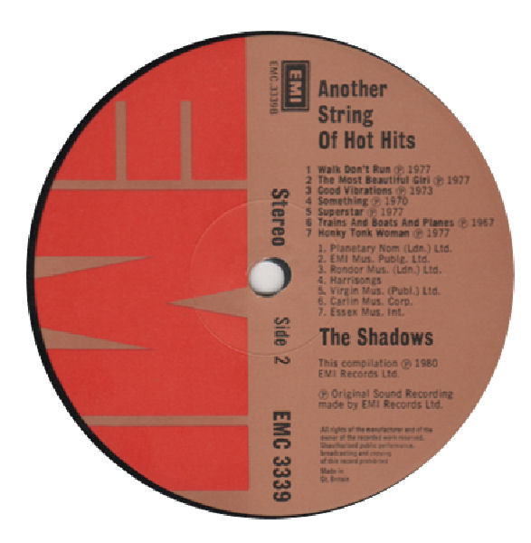 Shadows - Another String Of Hot Hits - Used Vinyl Record image 4