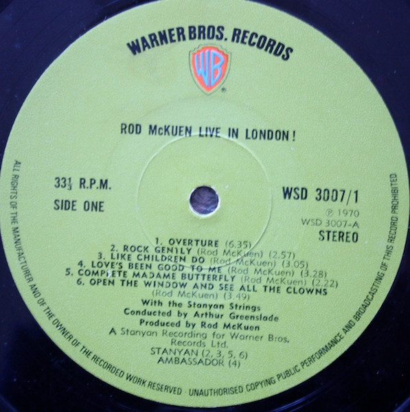 Rod McKuen - Live In London! - Used Vinyl Record image 5