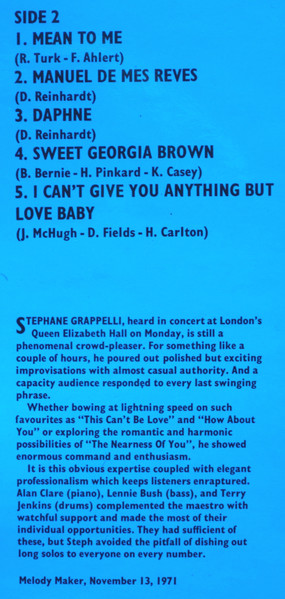 Stephane Grappelli - 1972 (Recorded Live At The Queen Elizabeth Hall image 6