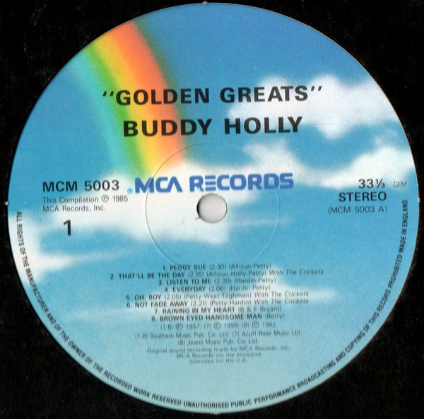 Buddy Holly - Golden Greats - Used Vinyl Record image 3