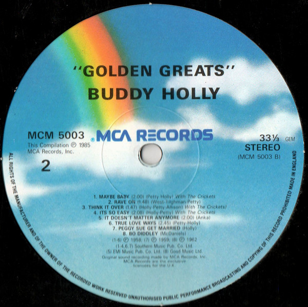 Buddy Holly - Golden Greats - Used Vinyl Record image 4