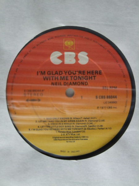 Neil Diamond - I'm Glad You're Here With Me Tonight - Used Vinyl Reco image 3