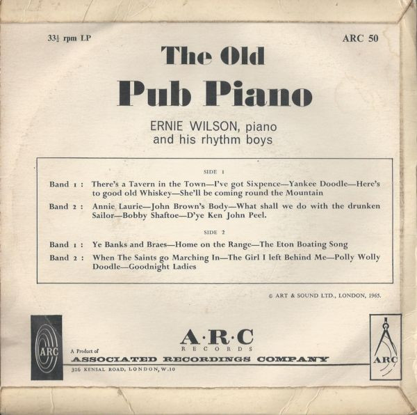 Ernie Wilson And His - Old Pub Piano - Used Vinyl Record 7" image 2
