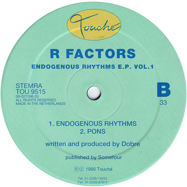 R Factors - Endogenous Rhythms E.P. Vol. 1 - Used Vinyl Record 12" image 2