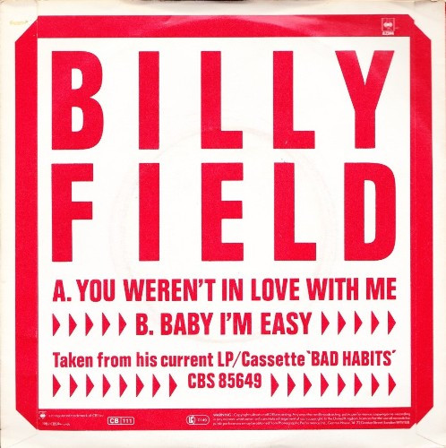 Billy Field - You Weren't In Love With Me - Used Vinyl Record 7" image 4