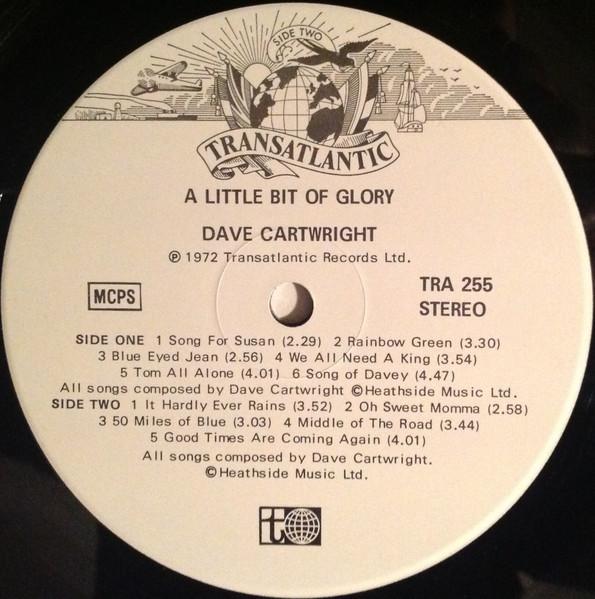 Dave Cartwright - A Little Bit Of Glory - Used Vinyl Record image 4