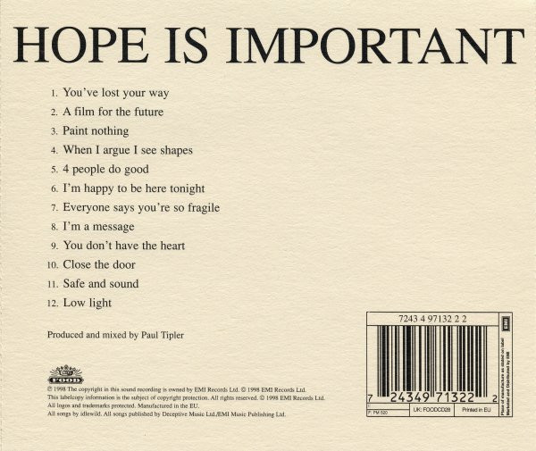 Idlewild - Hope Is Important - Used CD image 2