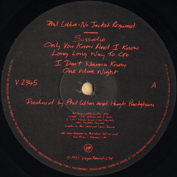 Phil Collins - No Jacket Required - Used Vinyl Record image 3