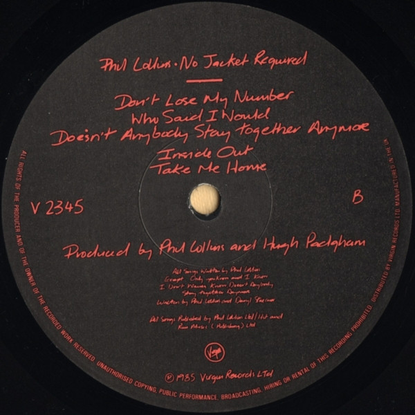 Phil Collins - No Jacket Required - Used Vinyl Record image 4