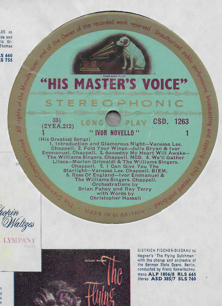 Ivor Novello - (His Greatest Songs) - Used Vinyl Record image 3