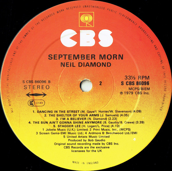 Neil Diamond - September Morn - Used Vinyl Record image 4