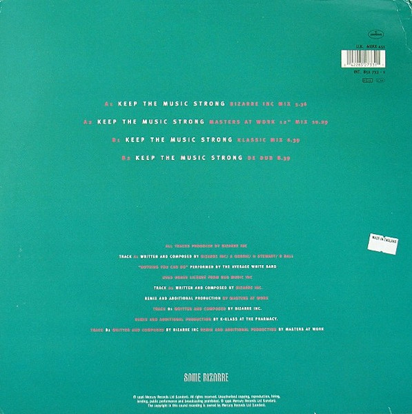 Bizarre Inc - Keep The Music Strong - Used Vinyl Record 12" image 2