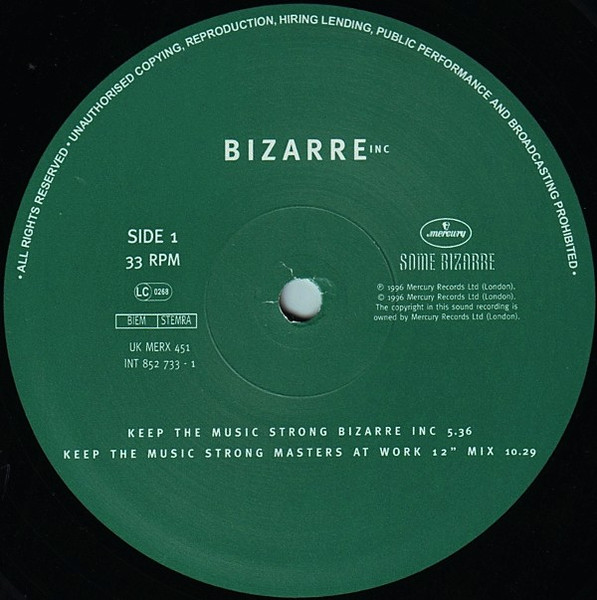 Bizarre Inc - Keep The Music Strong - Used Vinyl Record 12" image 3