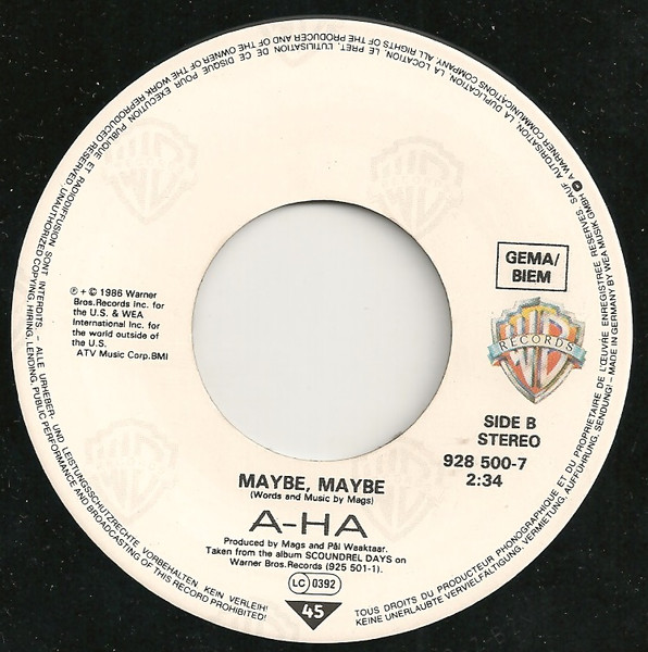 a-ha - Cry Wolf - Used Vinyl Record 7" image 5