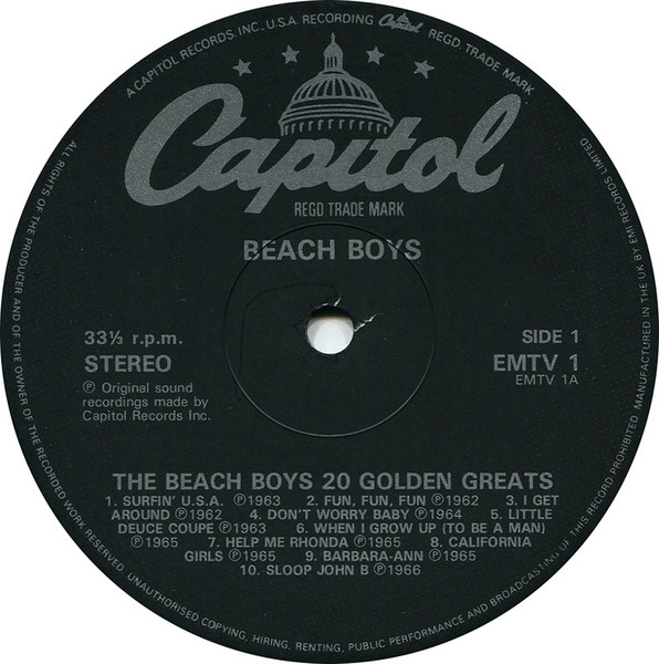 Beach Boys - 20 Golden Greats - Used Vinyl Record image 3
