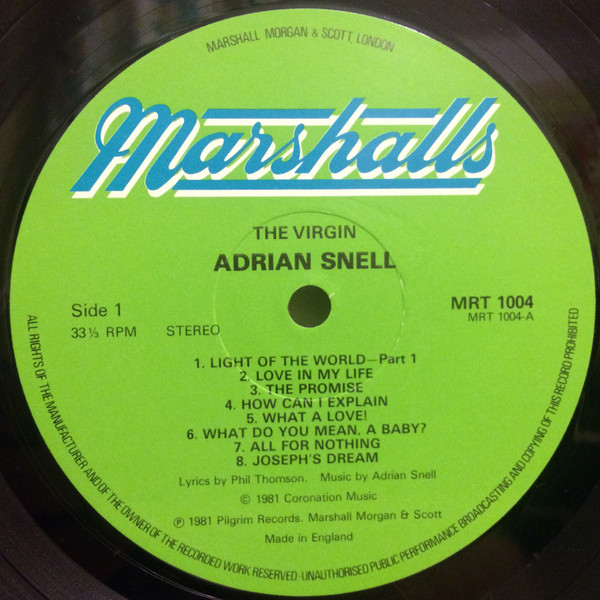 Adrian Snell - Virgin - Used Vinyl Record image 5