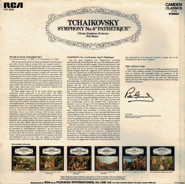 Pyotr Ilyich Tchaiko - Symphony No. 6 "Pathetique" - Used Vinyl Recor image 2