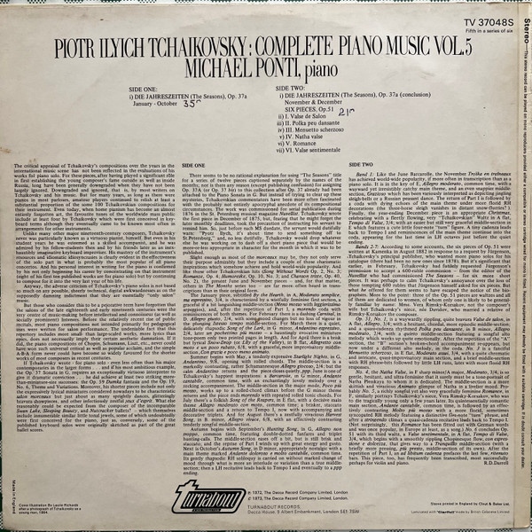Pyotr Ilyich Tchaiko - Complete Piano Music Vol. 5 - Used Vinyl Record image 2