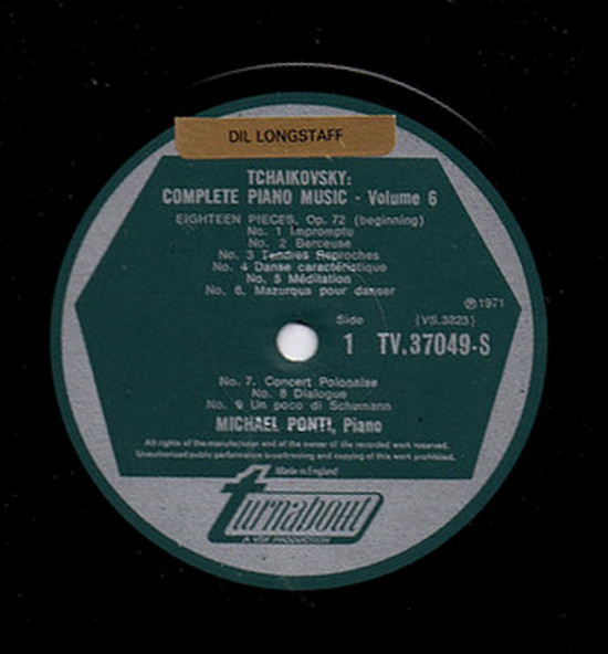 Pyotr Ilyich Tchaiko - Complete Piano Music Vol. 6 - Used Vinyl Record image 2