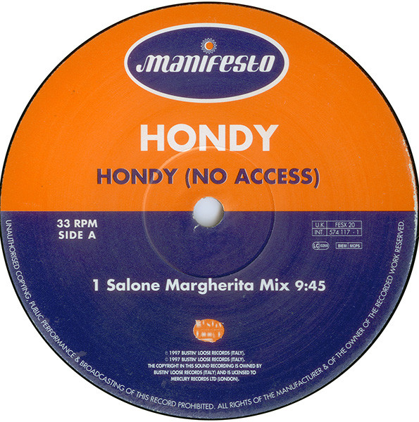 Hondy - (No Access) - Used Vinyl Record 12" image 3