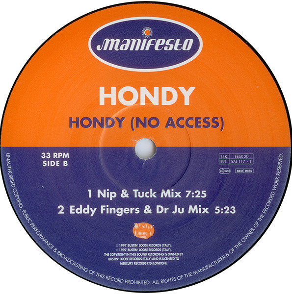Hondy - (No Access) - Used Vinyl Record 12" image 4