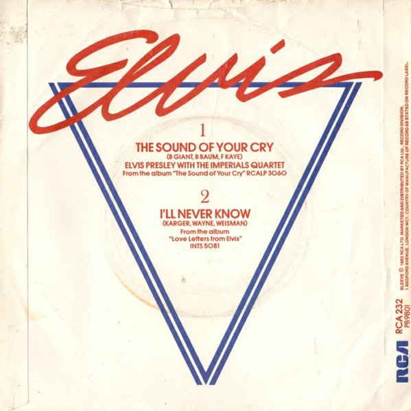 Elvis Presley - Sound Of Your Cry - Used Vinyl Record 7" image 2