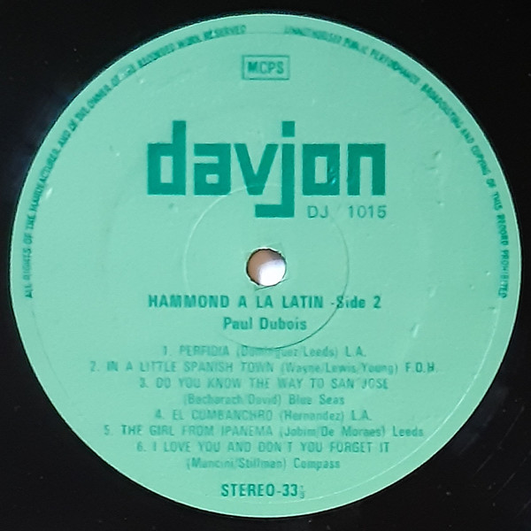 Paul Dubois - Hammond A La Latin - Used Vinyl Record image 4