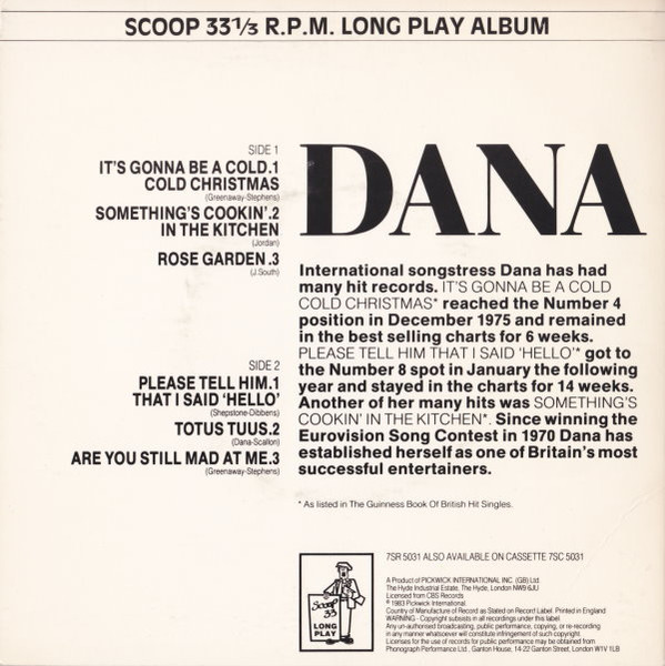 Dana (9) - Dana - Used Vinyl Record 7" image 2