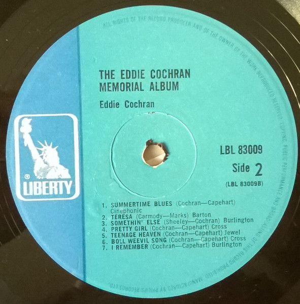 Eddie Cochran - Memorial Album - Used Vinyl Record image 4