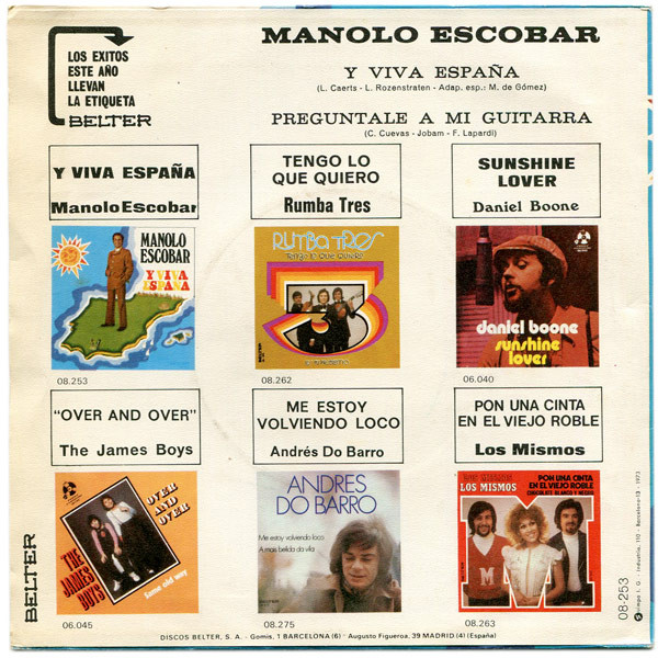 Manolo Escobar - Y Viva Espana - Used Vinyl Record 7" image 2
