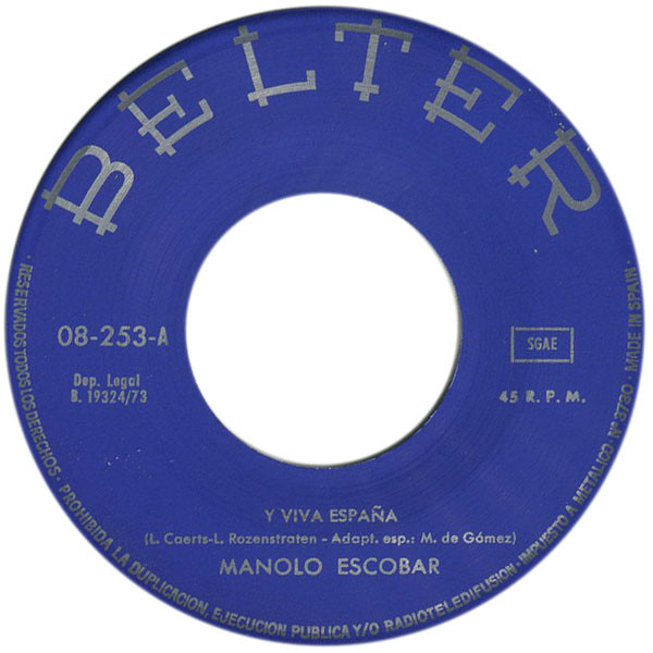 Manolo Escobar - Y Viva Espana - Used Vinyl Record 7" image 3