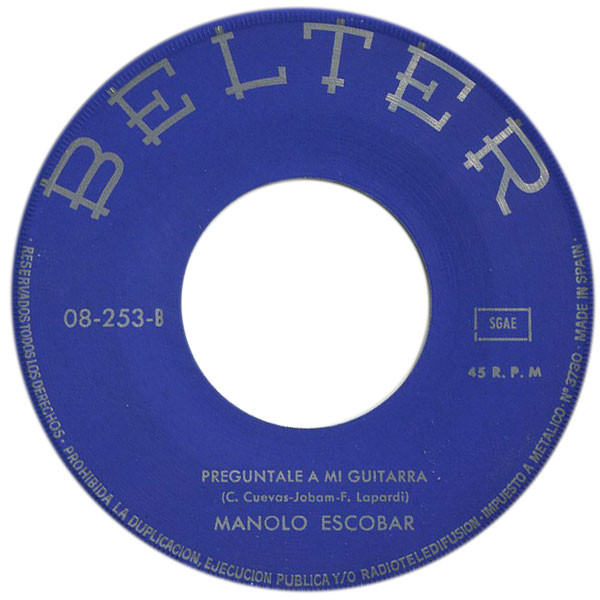 Manolo Escobar - Y Viva Espana - Used Vinyl Record 7" image 4