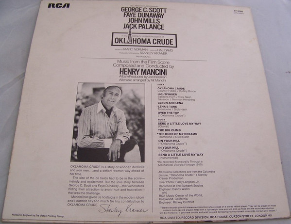 Henry Mancini - Oklahoma Crude - Used Vinyl Record image 2