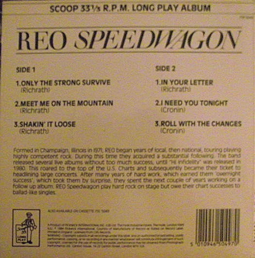 REO Speedwagon - Used Vinyl Record 7" image 2