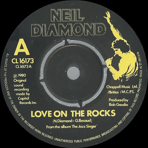 Neil Diamond - Love On The Rocks - Used Vinyl Record 7" image 3