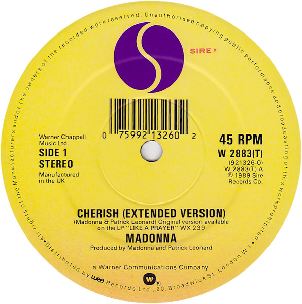 Madonna - Cherish - Used Vinyl Record 12" image 3
