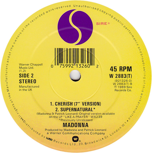 Madonna - Cherish - Used Vinyl Record 12" image 4
