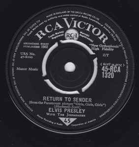 Elvis Presley - Return To Sender - Used Vinyl Record 7" image 1