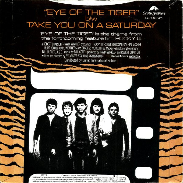 Survivor - Eye Of The Tiger - Used Vinyl Record 7" image 2