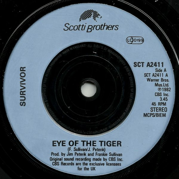 Survivor - Eye Of The Tiger - Used Vinyl Record 7" image 3