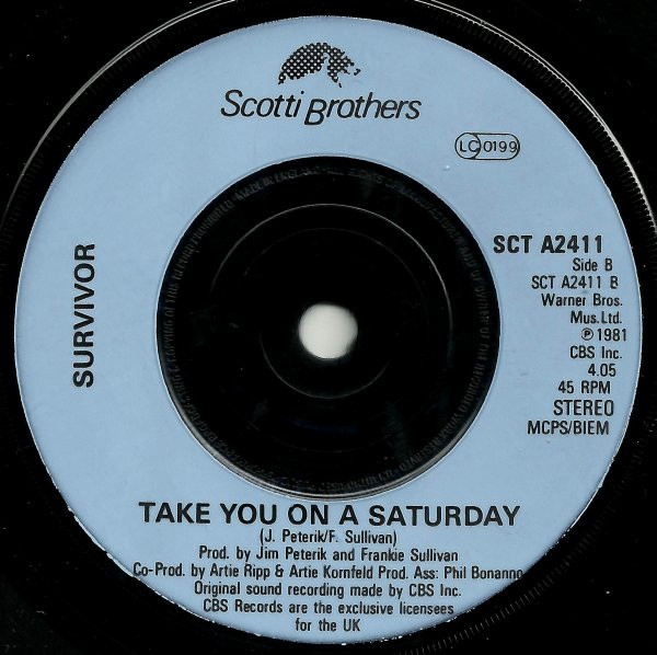 Survivor - Eye Of The Tiger - Used Vinyl Record 7" image 4