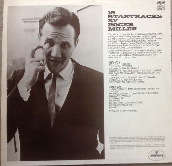 Roger Miller - 16 Startracks - Used Vinyl Record image 2